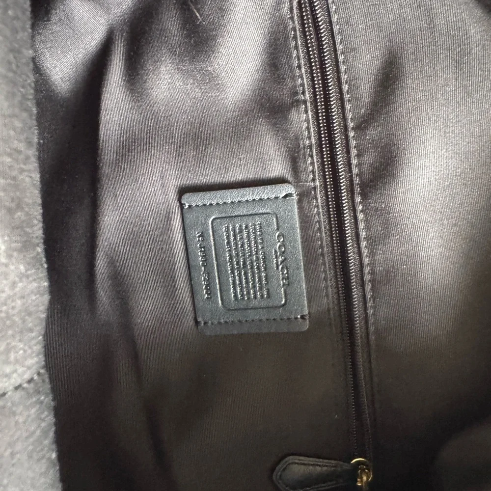 Coach Black Leather Backpack with Gold Accents - Picture 6 of 9